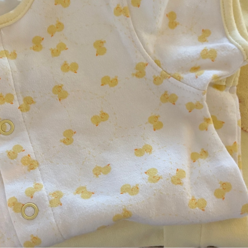 Adorable Vintage 2 Baby Jumpers with Yellow Ducklings